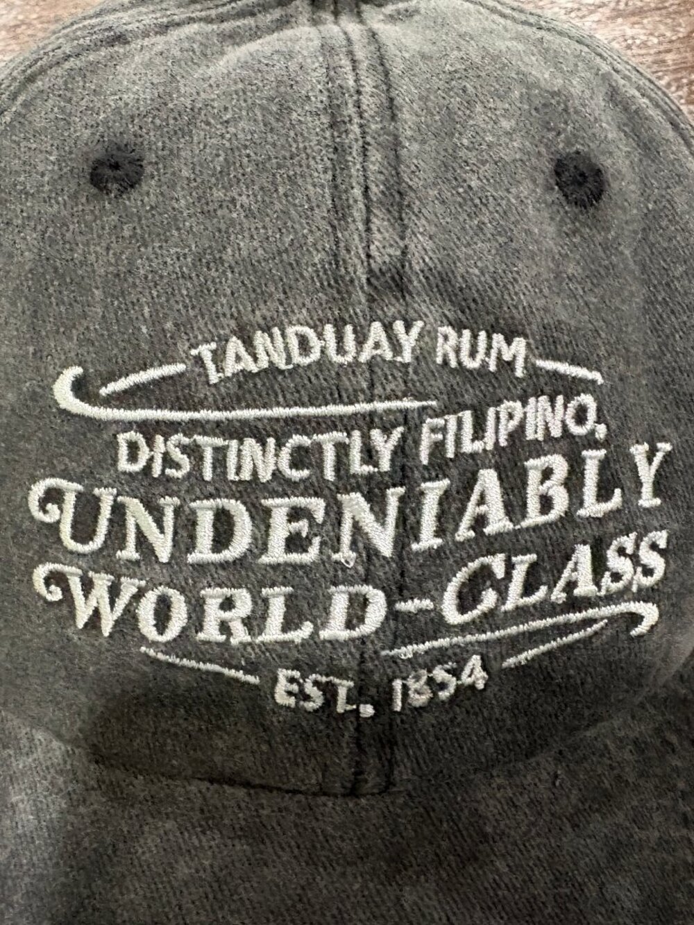 Tanduay Rum Filipino Undeniably World-Class Est 1854 Baseball Hat Cap Gray NEW - Picture 4 of 4